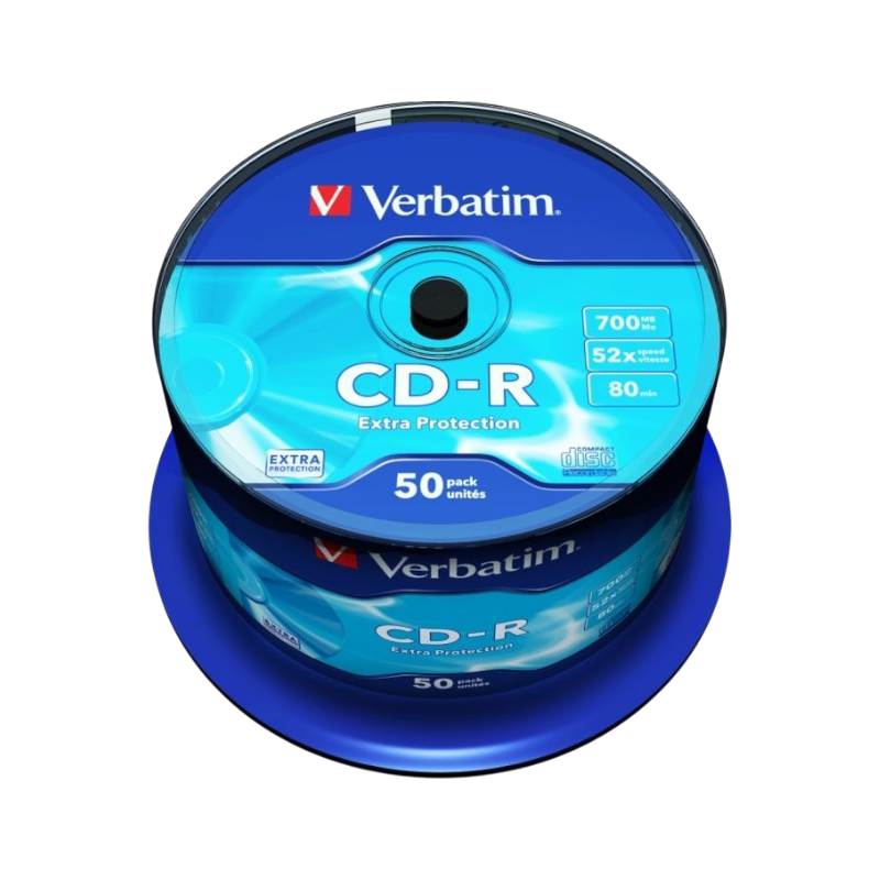 Оптичні диски Verbatim CD-R 700Mb 52x Spindle 50шт Extra Protection (43351)